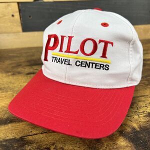 Vintage Pilot Travel Centers Embroidered Trucker Snap Back Hat